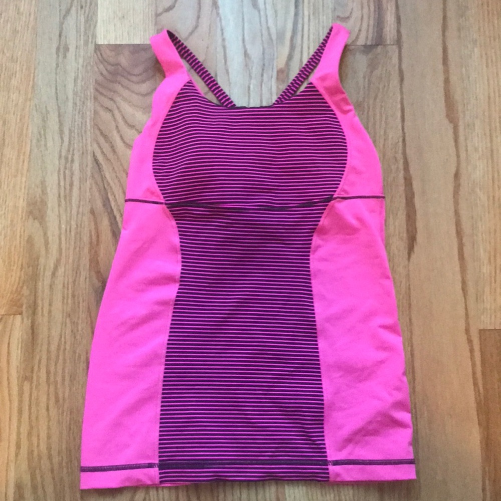 Lululemon Energy Tank Hyper Stripe Raspberry Glo